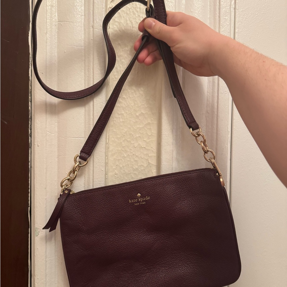 Kate Spade Brown Crossbody Bag with Gold Accents